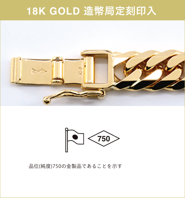 18金ゴールドの造幣局定刻印