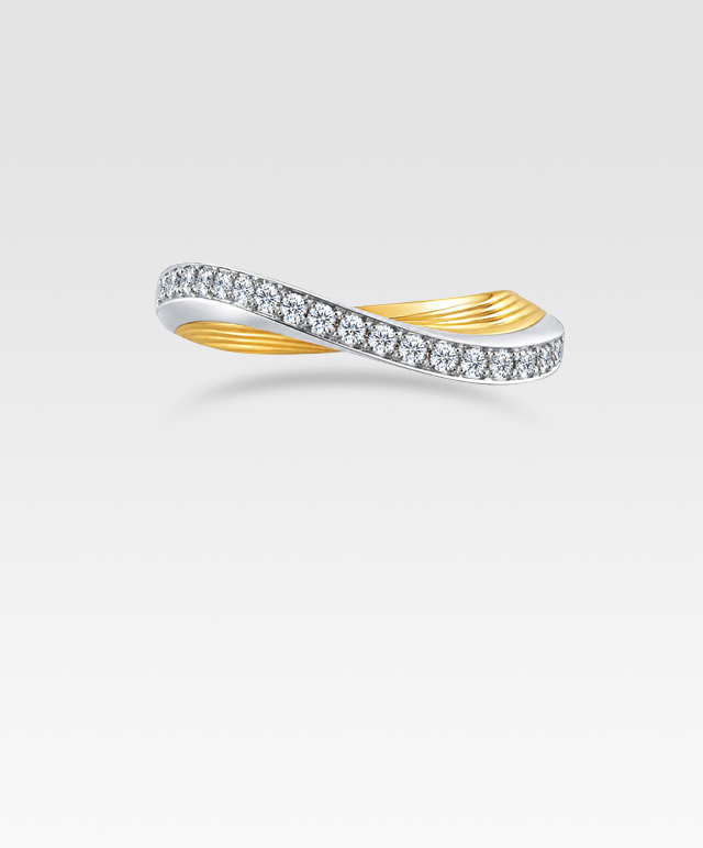 DIAMOND LINE ダイヤリング(プラチナ・イエローゴールド)