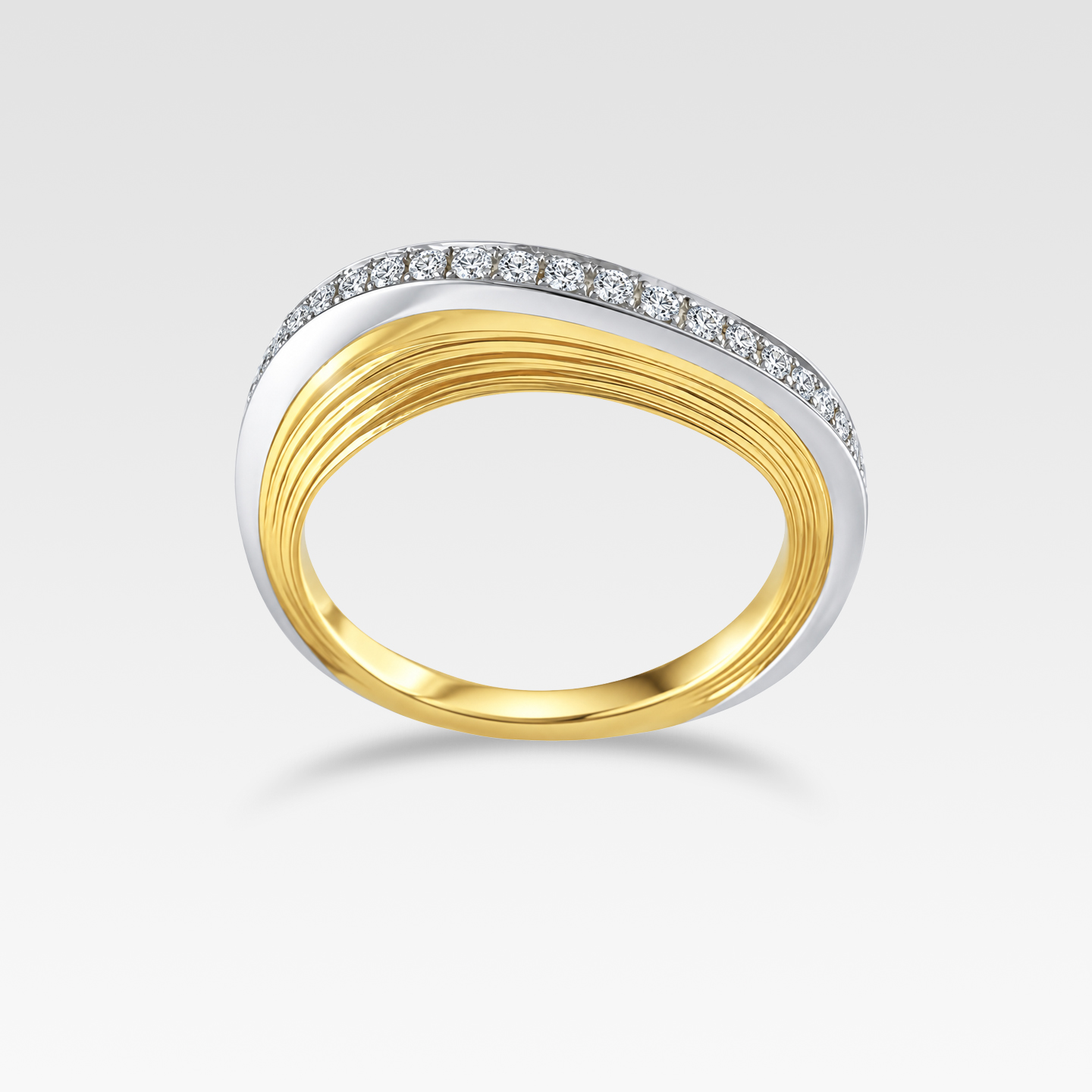 DIAMOND LINE ダイヤリング(プラチナ・イエローゴールド) 商品画像2
