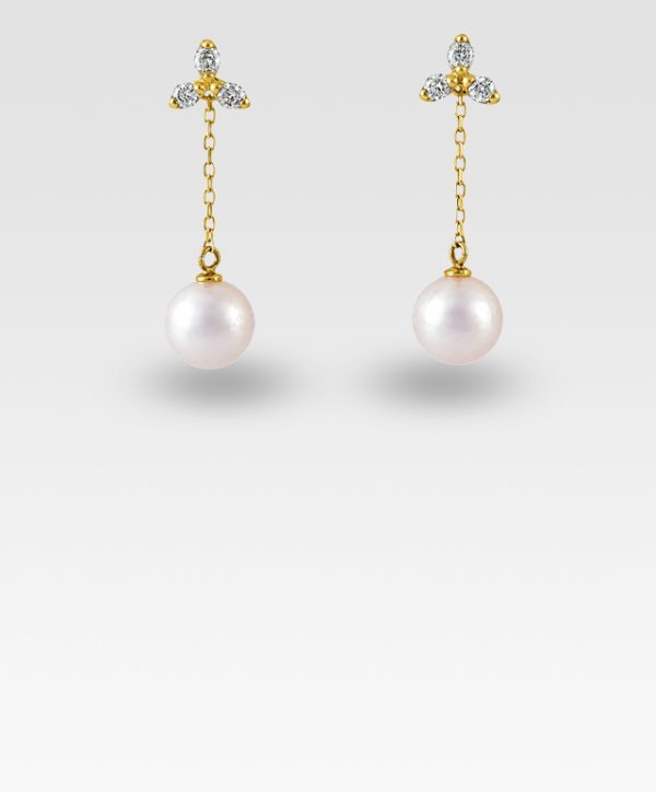 パールピアス(イエローゴールド)