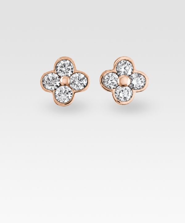 ダイヤモンドピアス（ピンクゴールド）