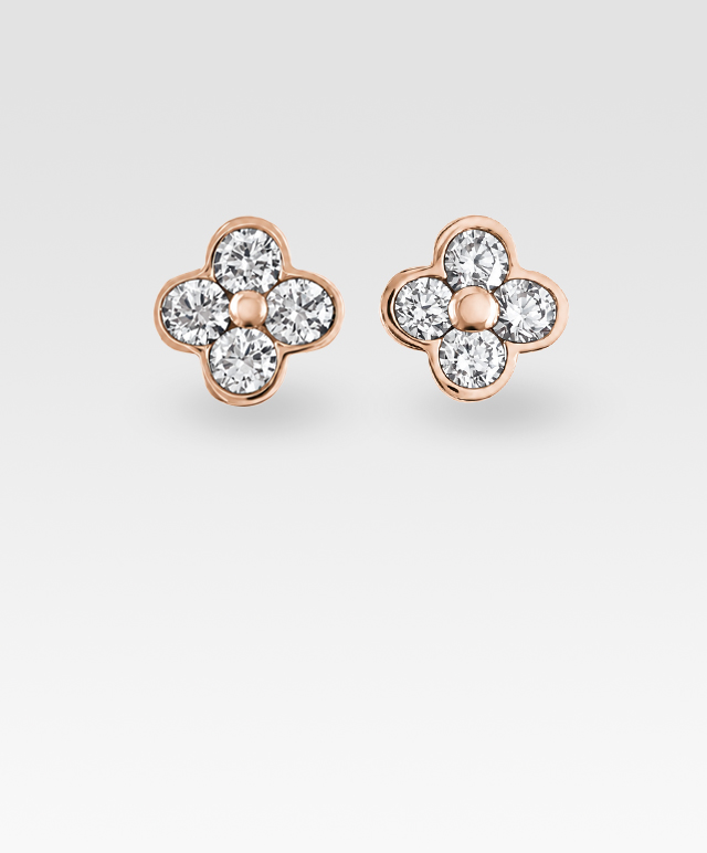 ダイヤモンドピアス（ピンクゴールド）