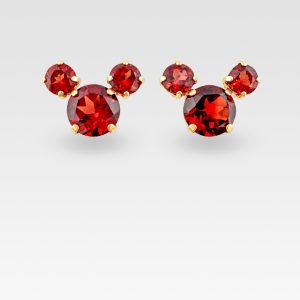 ガーネットピアス(イエローゴールド)