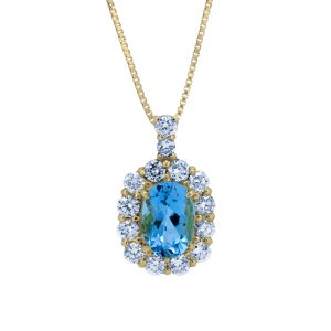 アクアマリンペンダント(イエローゴールド)