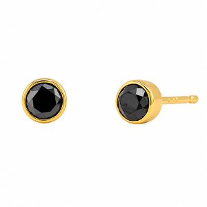 ブラックダイヤモンドピアス(イエローゴールド)