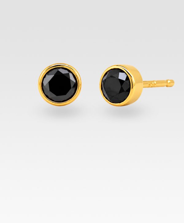 ブラックダイヤモンドピアス(イエローゴールド)