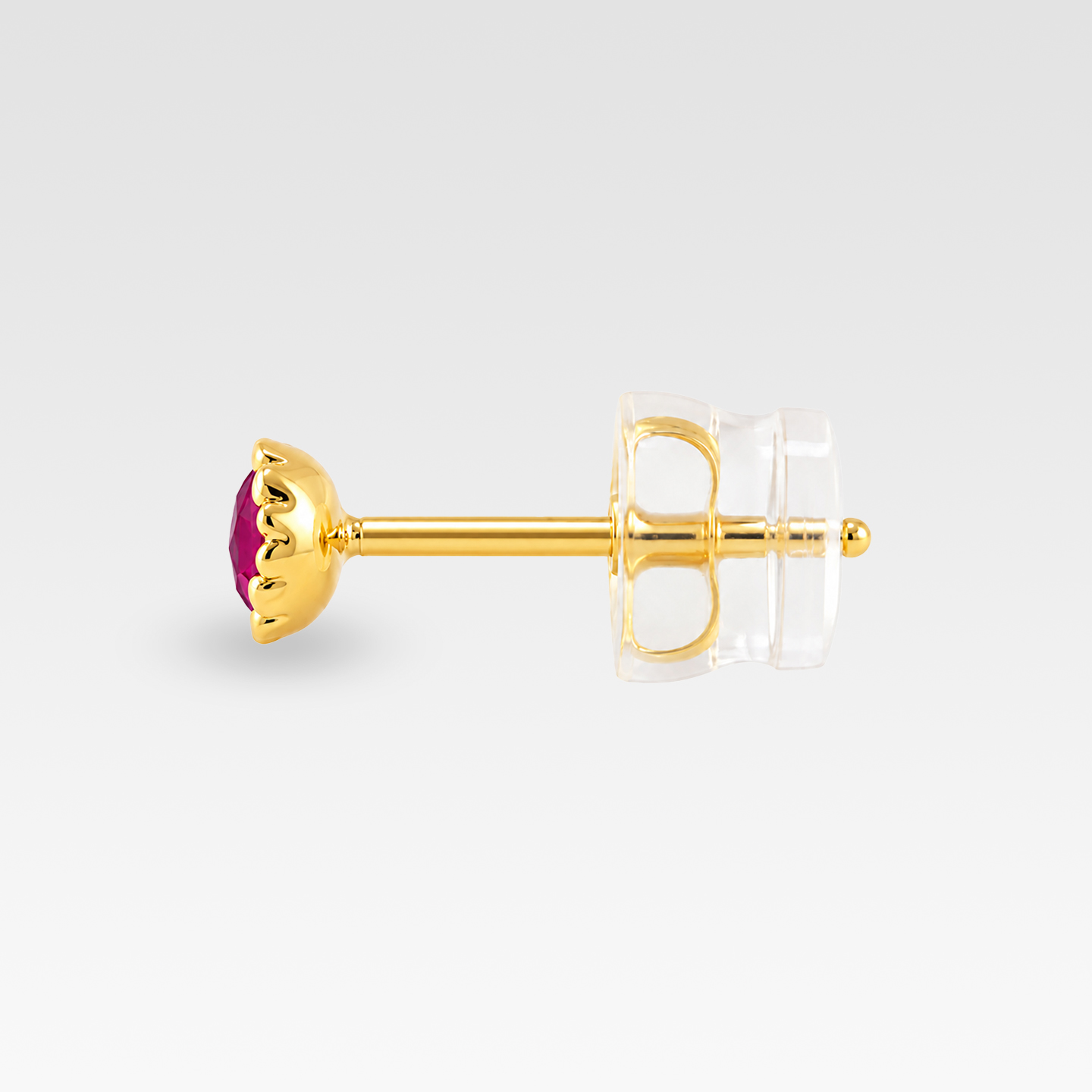 ルビーピアス(イエローゴールド) 商品画像4